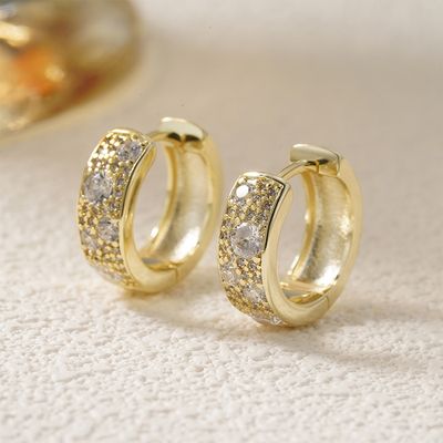 Crystal Crush Huggie Hoops  Gold